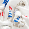 Sailboat Sea Adventure - Manta de muselina reversible 100% algodón de 6 capas