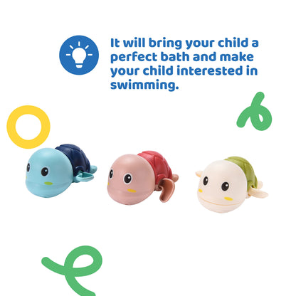 juguete de bañera de tortugas de natación de 3 piezas