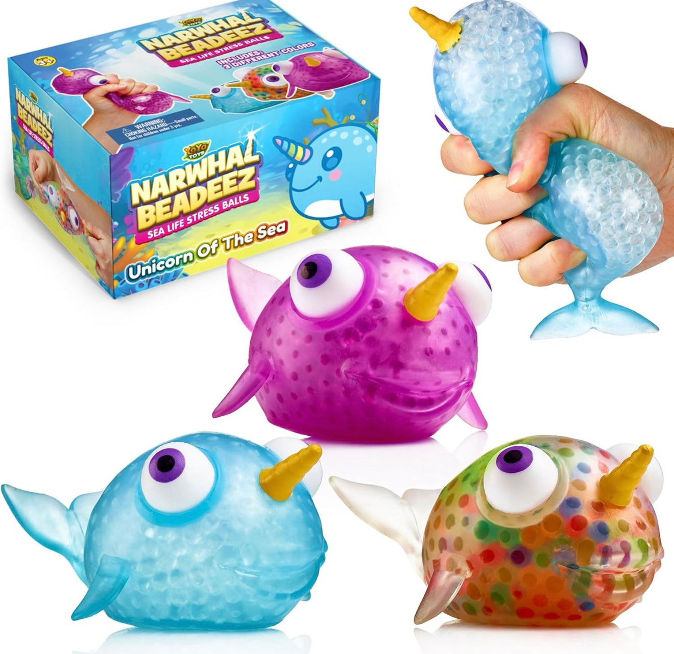 Pelotas antiestrés YoYa Toys Narwhal DNA - Juguete antiestrés