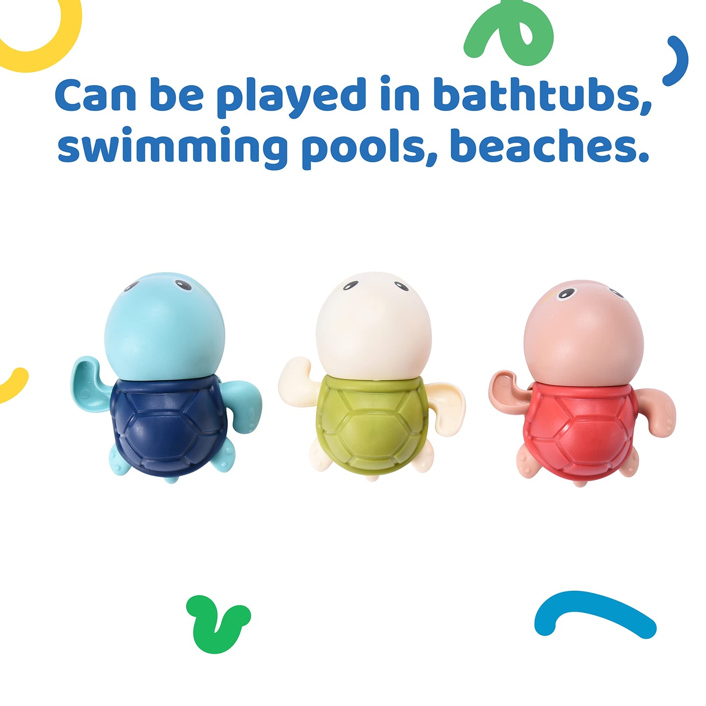juguete de bañera de tortugas de natación de 3 piezas
