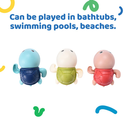 juguete de bañera de tortugas de natación de 3 piezas