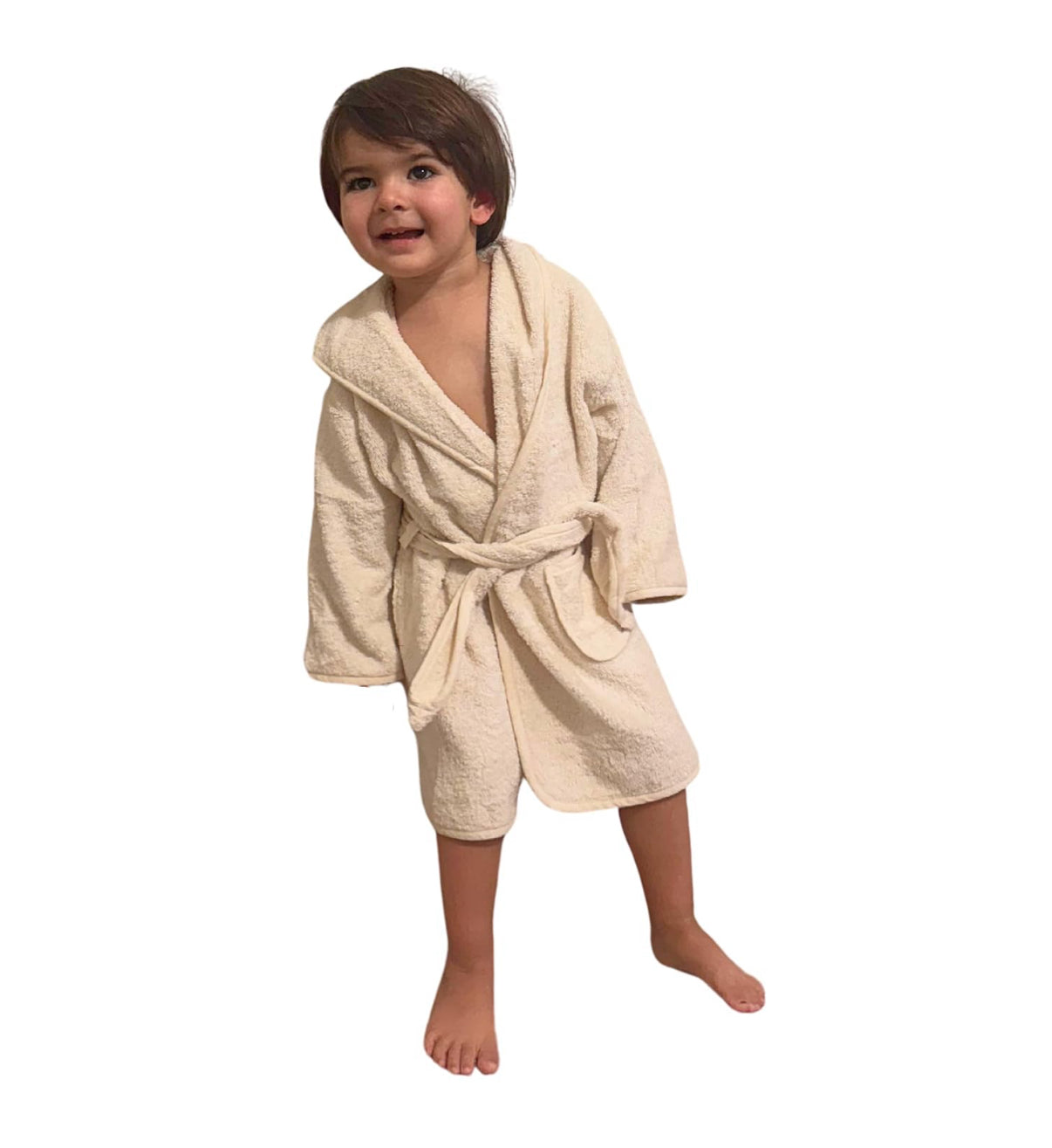 Bata de baño de bebé de algodón orgánico con capucha, 100% algodón orgánico certificado