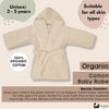 Bata de baño de bebé de algodón orgánico con capucha, 100% algodón orgánico certificado