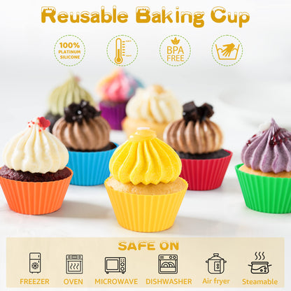 Forros de silicona para cupcakes, juego de 36 tazas
