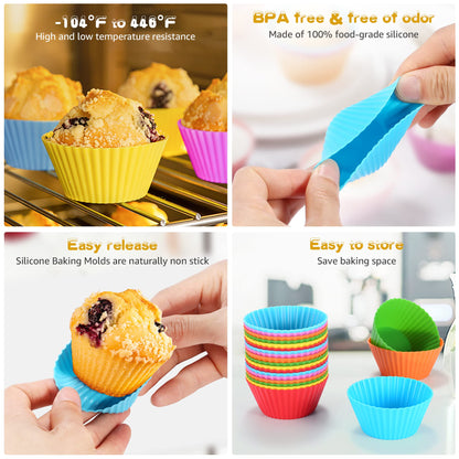 Forros de silicona para cupcakes, juego de 36 tazas