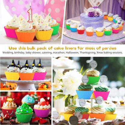 Forros de silicona para cupcakes, juego de 36 tazas