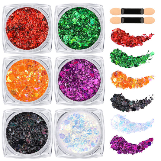 Purpurina corporal de 6 colores