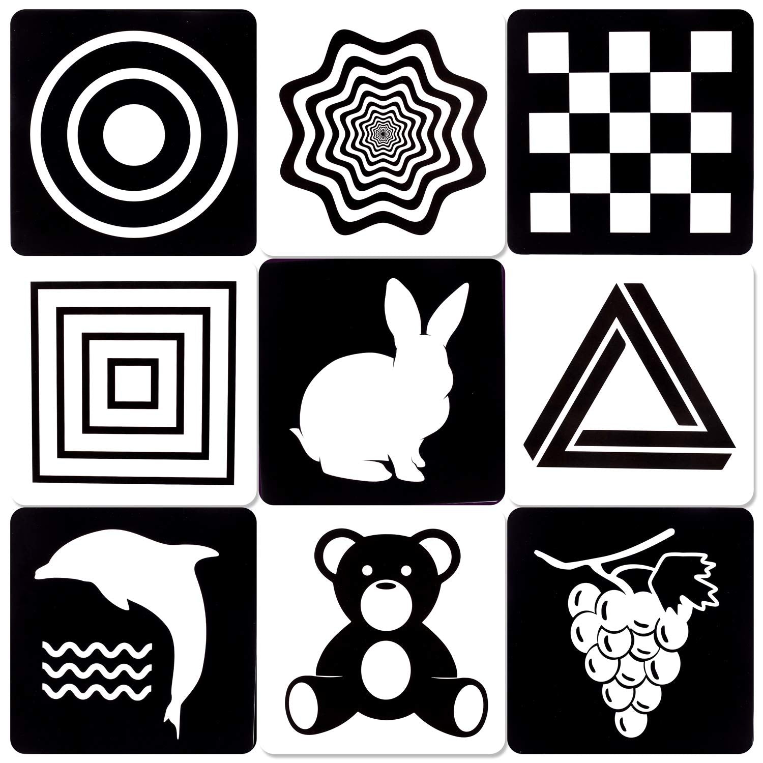 MINTLIFE Tarjetas flash blancas y negras para bebés, 20 tarjetas, 40 páginas, 8.4 x 8.4 pulgadas