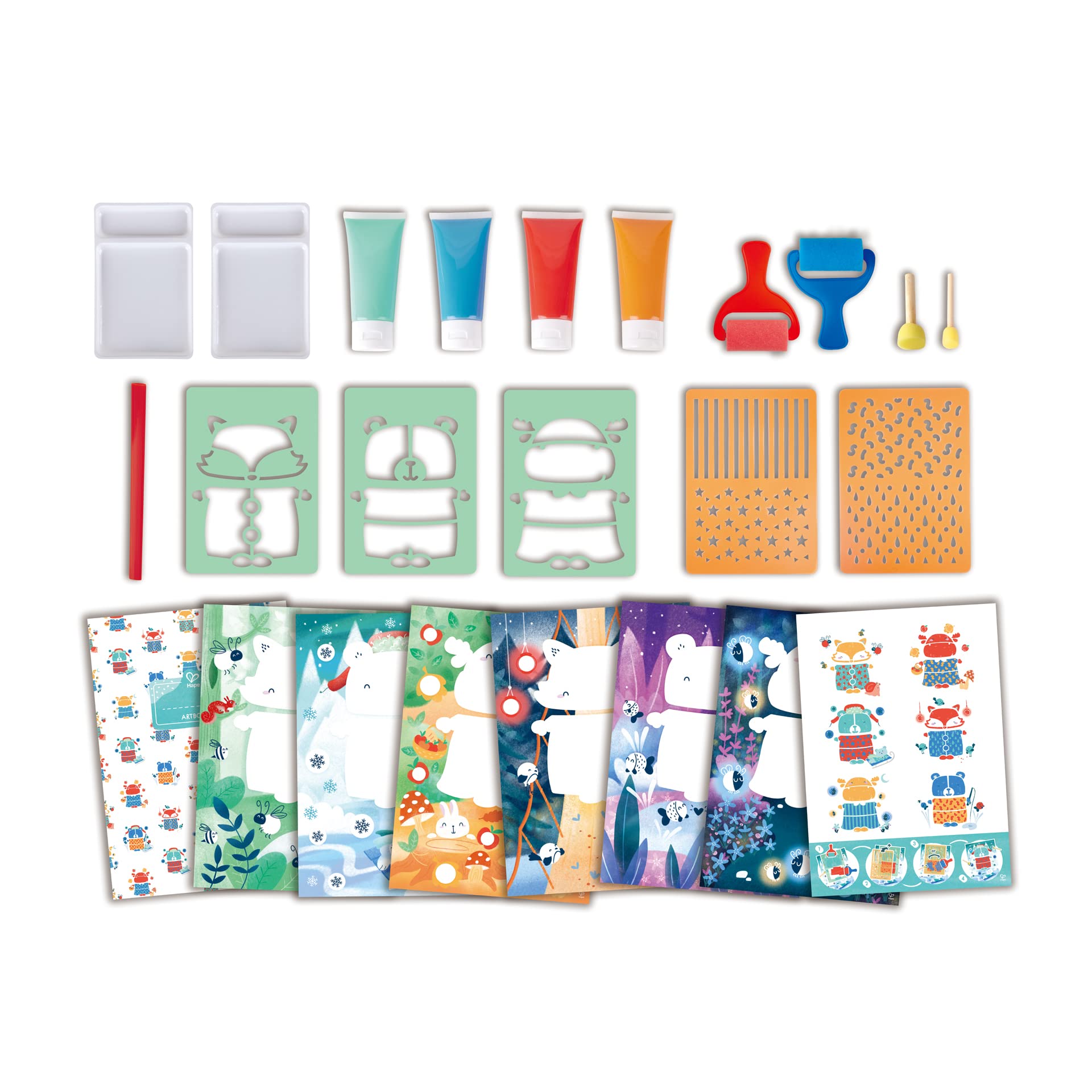 Hape Spons juego de rodillos de pintura y plantillas