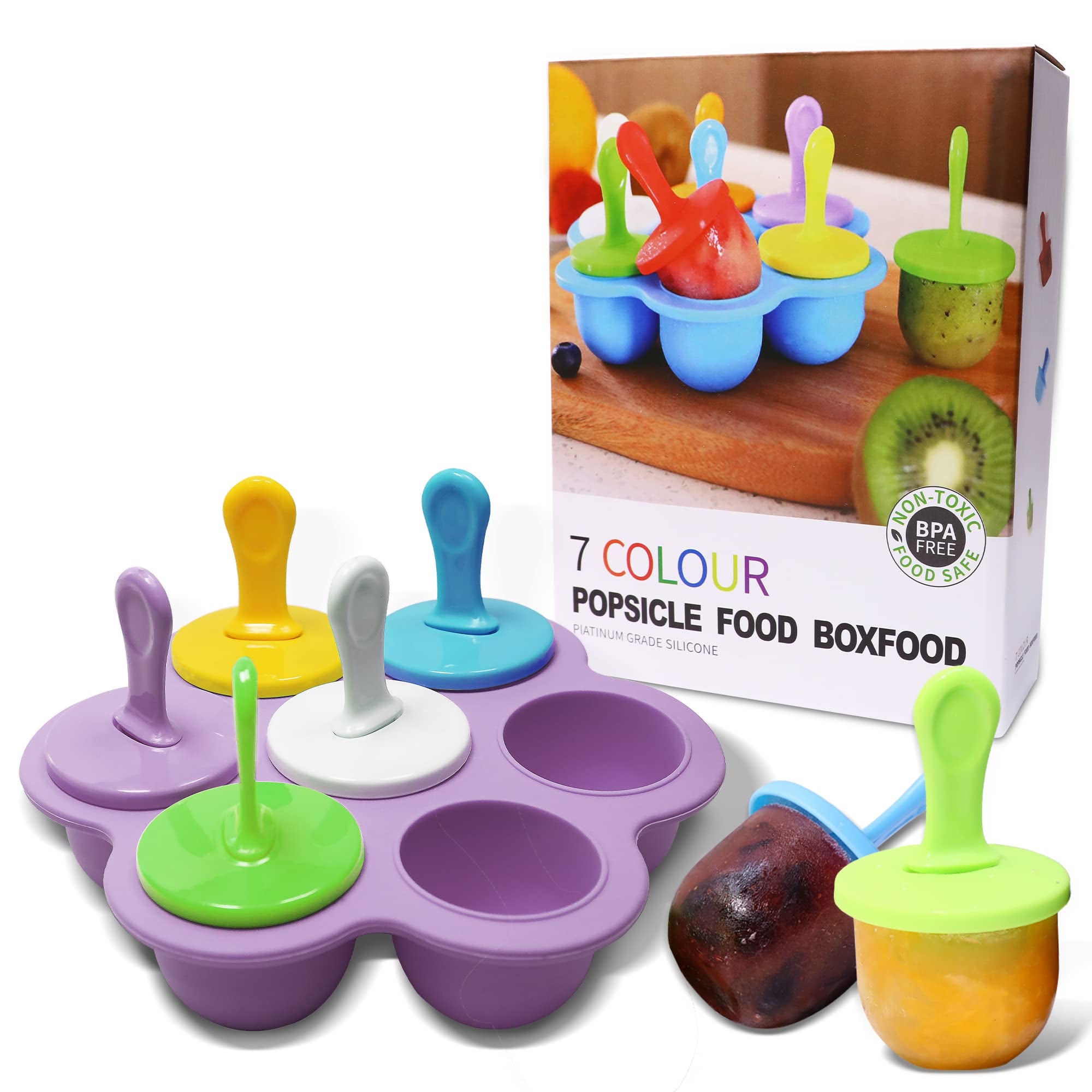 Moldes para paletas de silicona, 7 cavidades