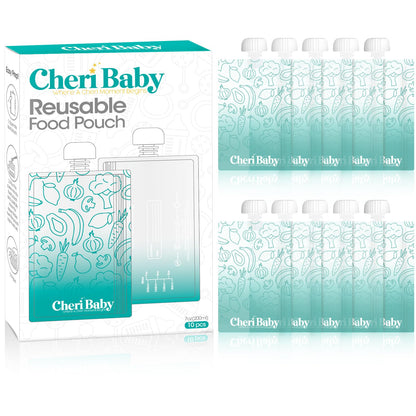 Bolsas reutilizables de comida para bebés CheriBaby para niños pequeños (10 unidades)