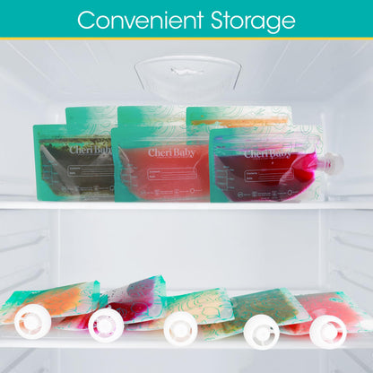 Bolsas reutilizables de comida para bebés CheriBaby para niños pequeños (10 unidades)