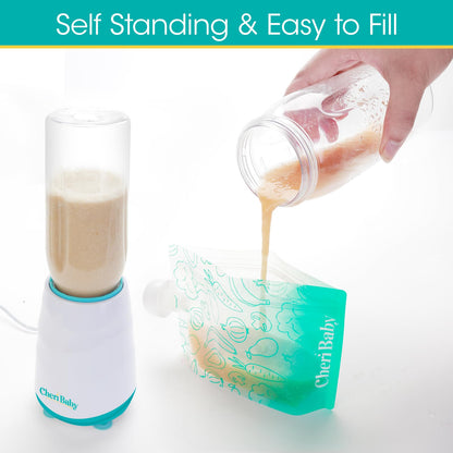 Bolsas reutilizables de comida para bebés CheriBaby para niños pequeños (10 unidades)