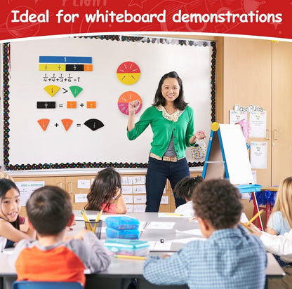 Conjunto de actividades de círculos de fracciones y fichas magnéticas de fracciones de Torlam