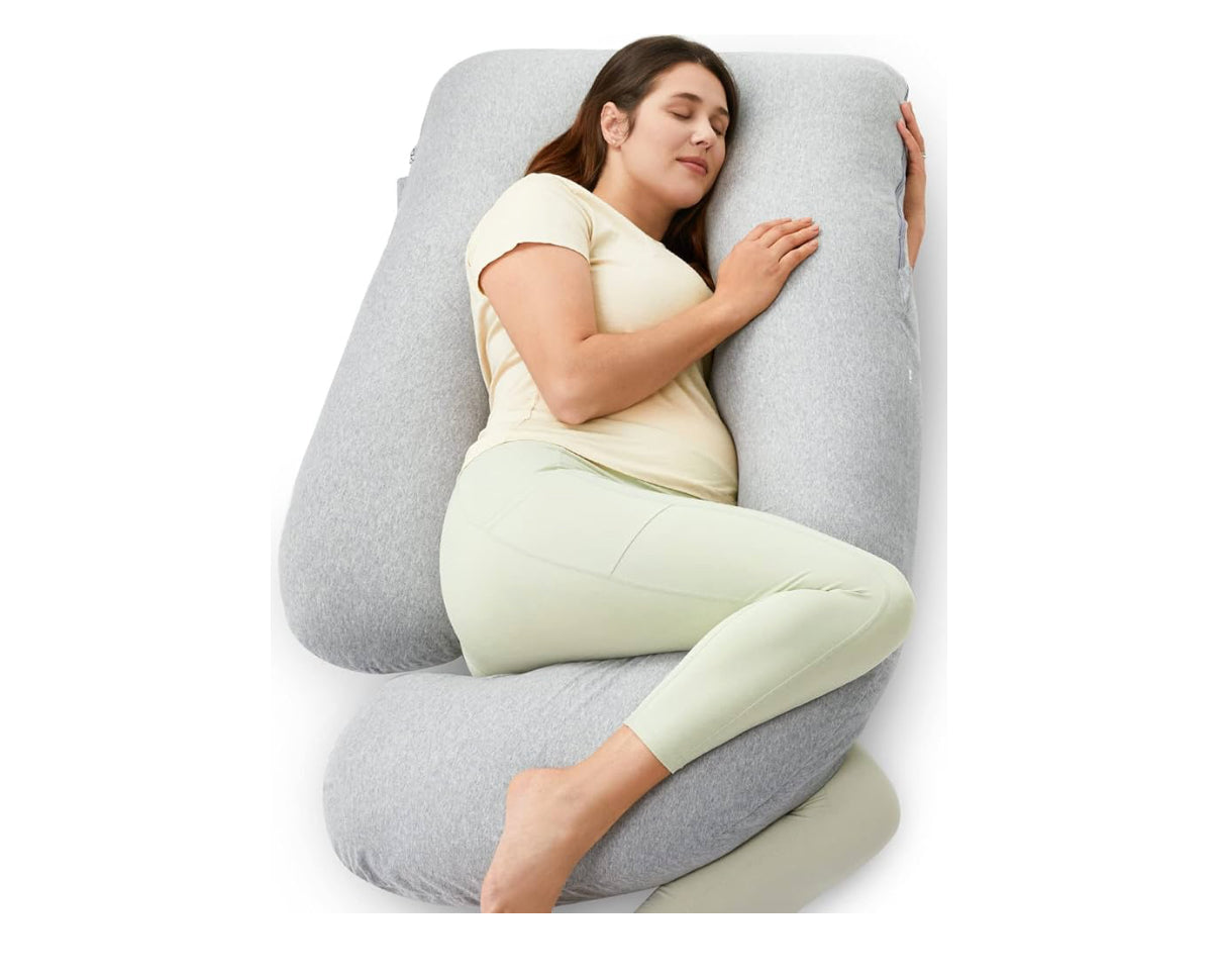 Momcozy Almohadas de embarazo en forma de U con funda extraíble de algodón