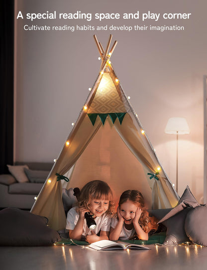 besrey Tienda Tipi para Niños con Alfombrilla Acolchada y Luz