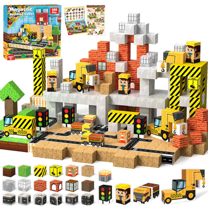 Juego de 100 bloques de construcción magnéticos