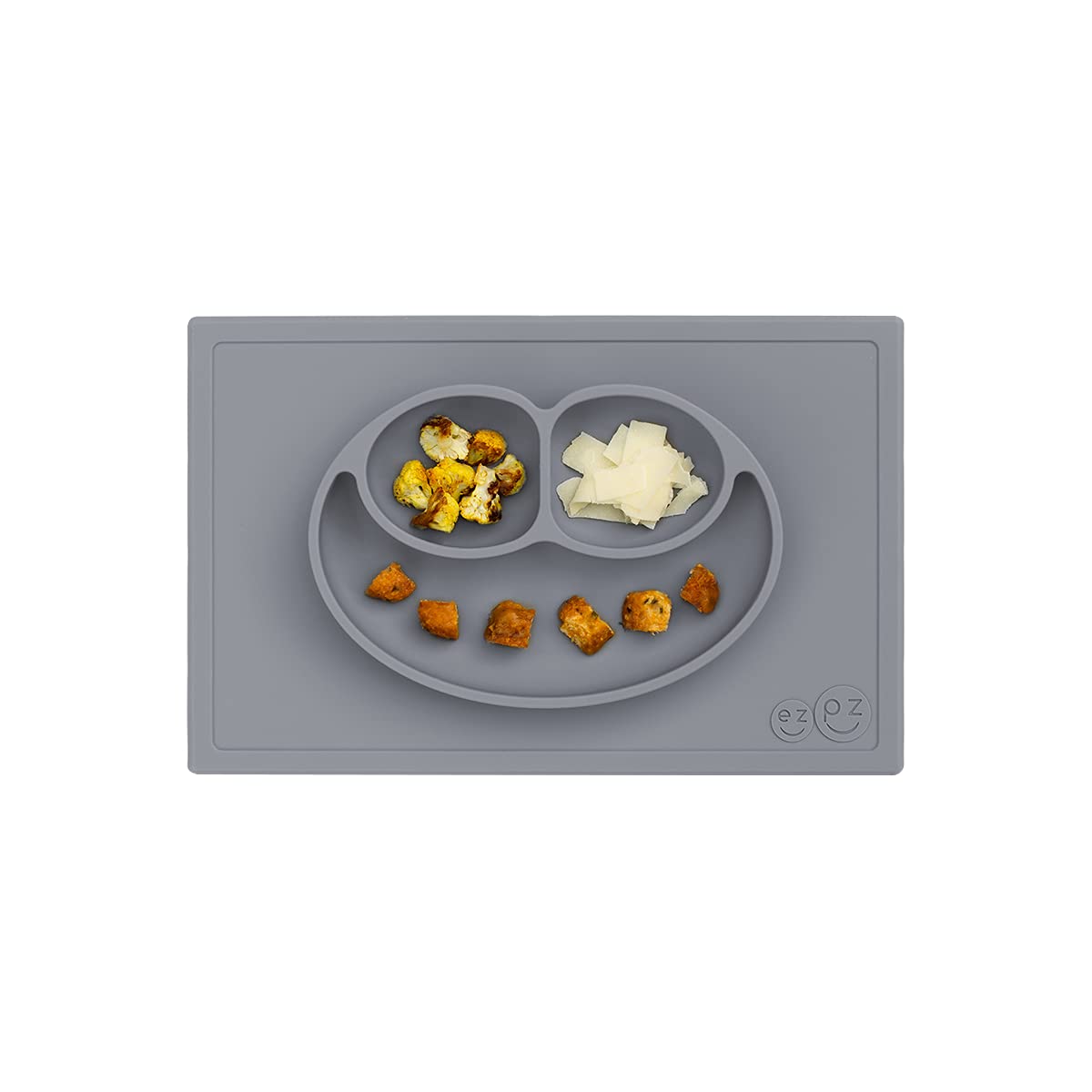 ezpz Happy Mat (gris) Nueva versión – Placa de succión 100 % silicona