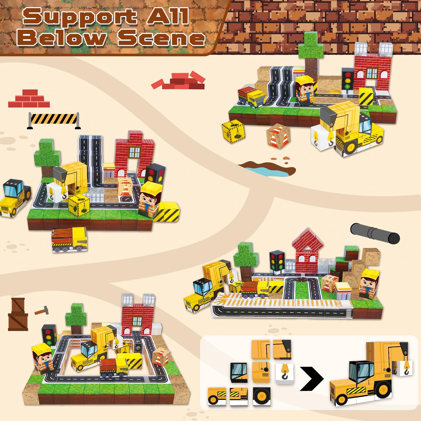Juego de 100 bloques de construcción magnéticos