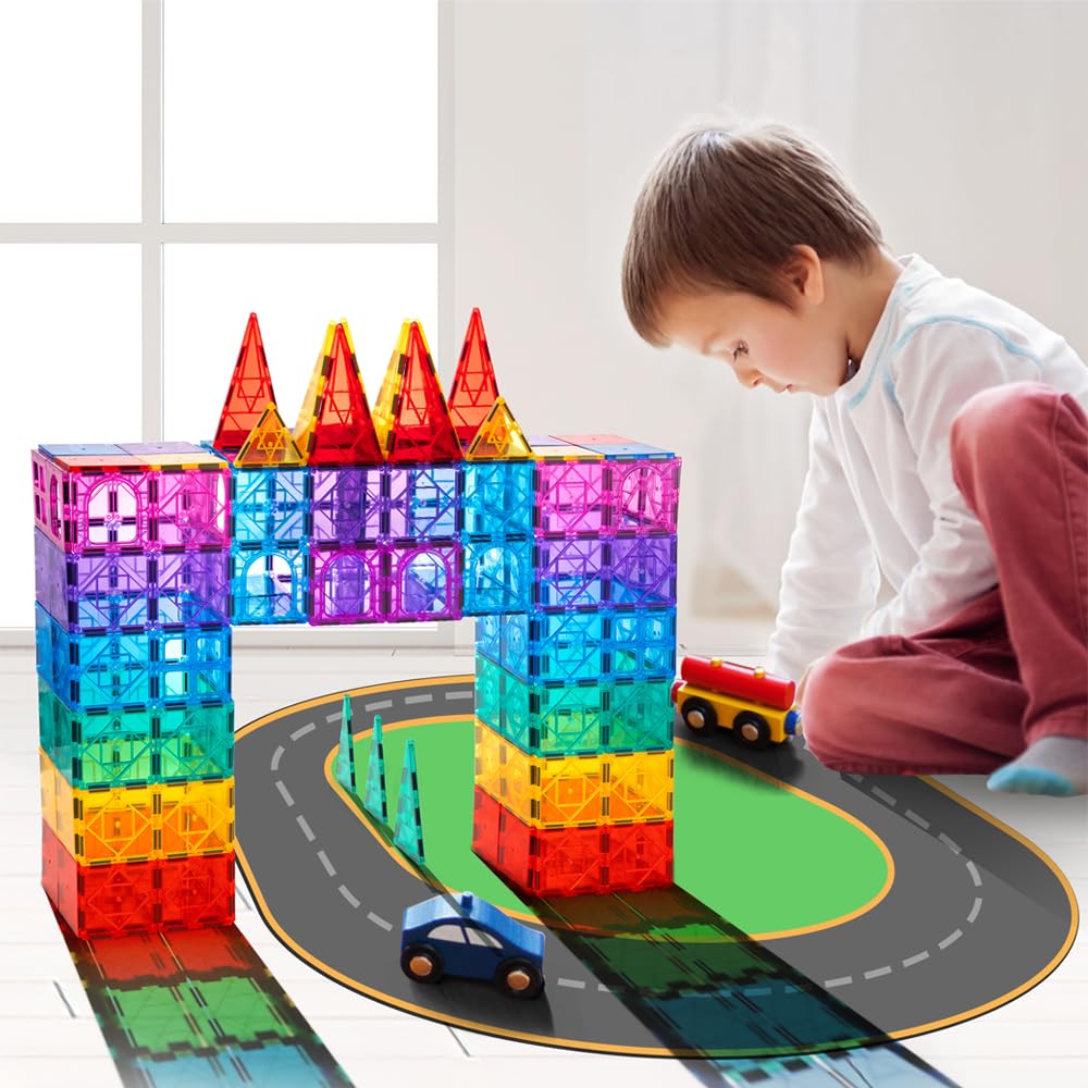 Juguete de bloques de construcción magnéticos AMOSTING, 52 piezas