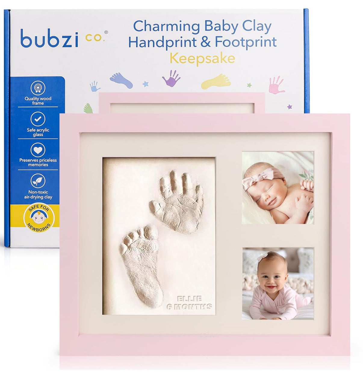 Bubzi Co Kit de huellas de bebé, kit de impresión de pies y manos de bebé