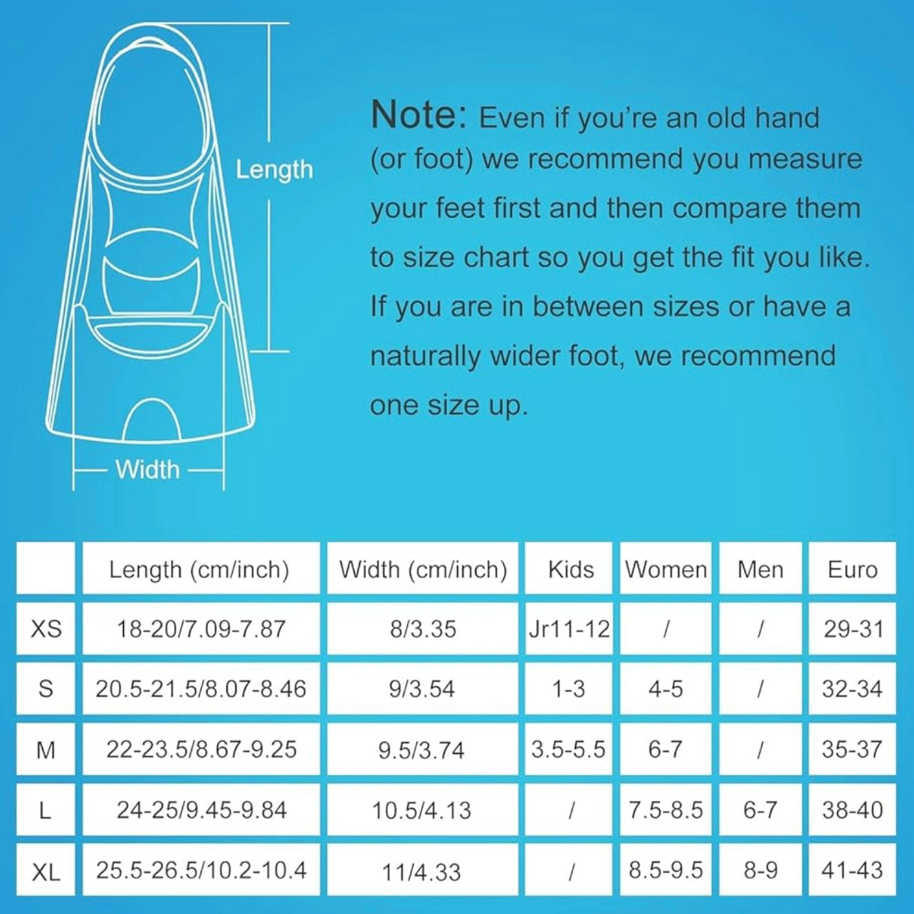 Gintenco Aletas de natación, talla 30-32