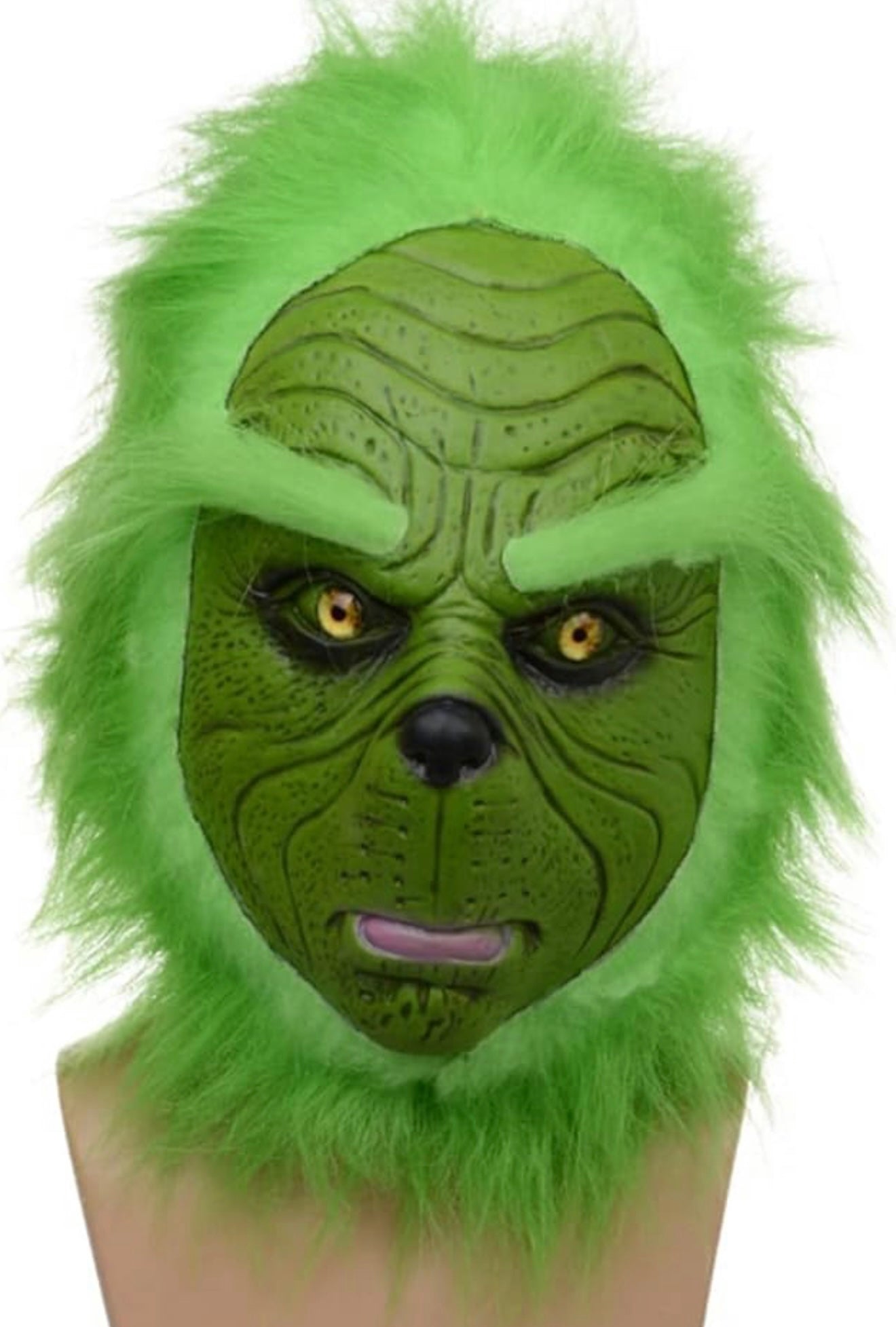 Máscara navideña verde del Grinch