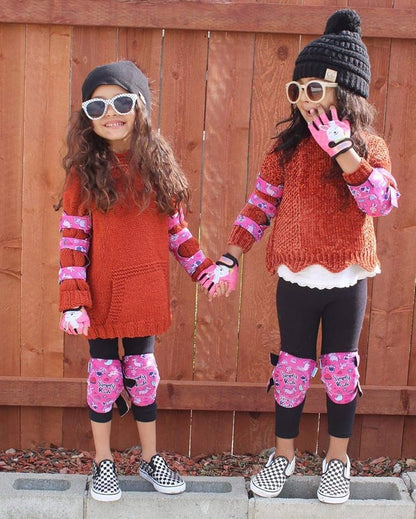 Rodilleras y coderas para niños de estilo suave con guantes de bicicleta, 2-11 años, small