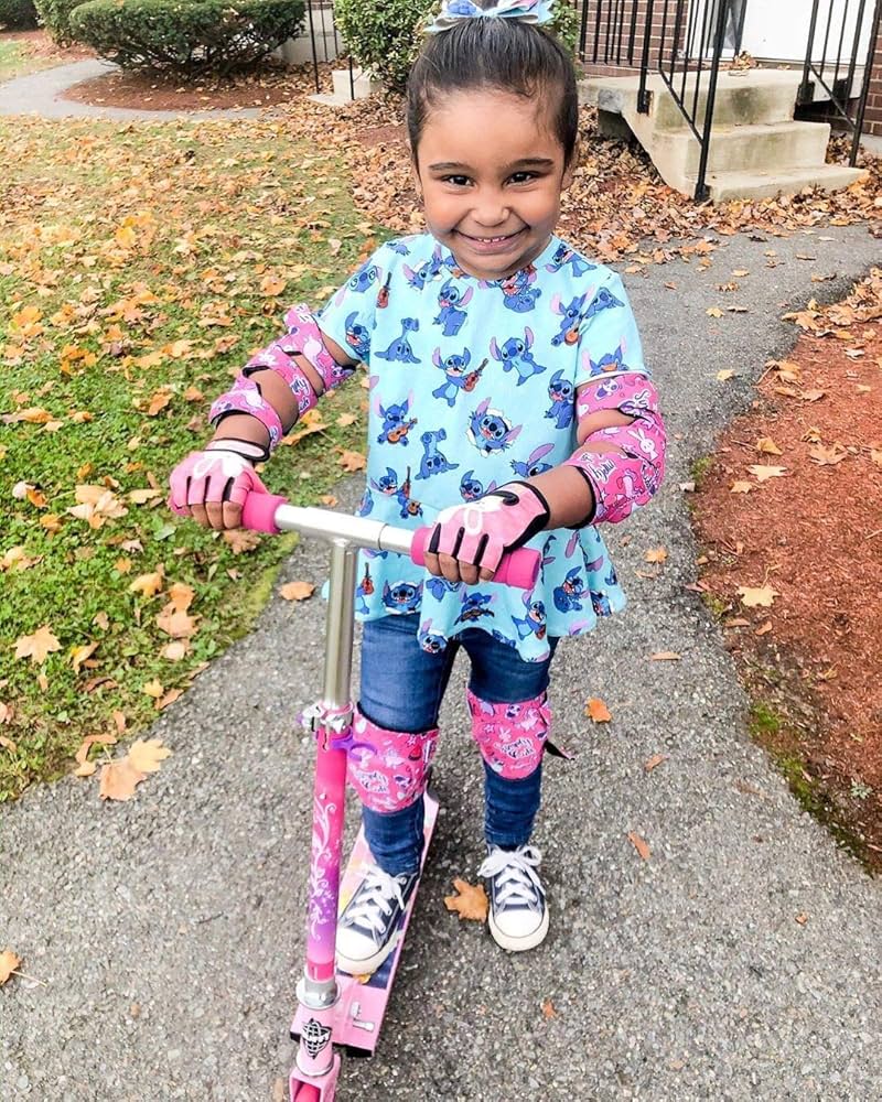 Rodilleras y coderas para niños de estilo suave con guantes de bicicleta, 2-11 años, small