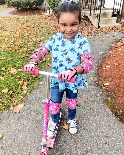 Rodilleras y coderas para niños de estilo suave con guantes de bicicleta, 2-11 años, small