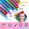 Tiza para el cabello lavable para niñas, tiza temporal de 12 colores