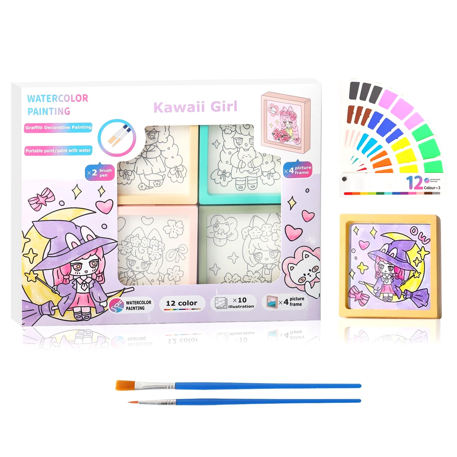 Riomh Juego de pintura de acuarela para niños de 4 a 8 años