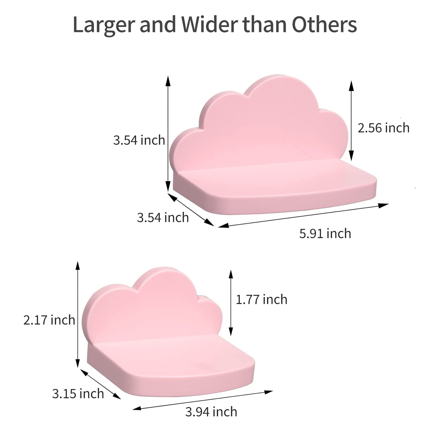 Veluckin Estantes flotantes pequeños, mini estantes de nube, paquete de 3