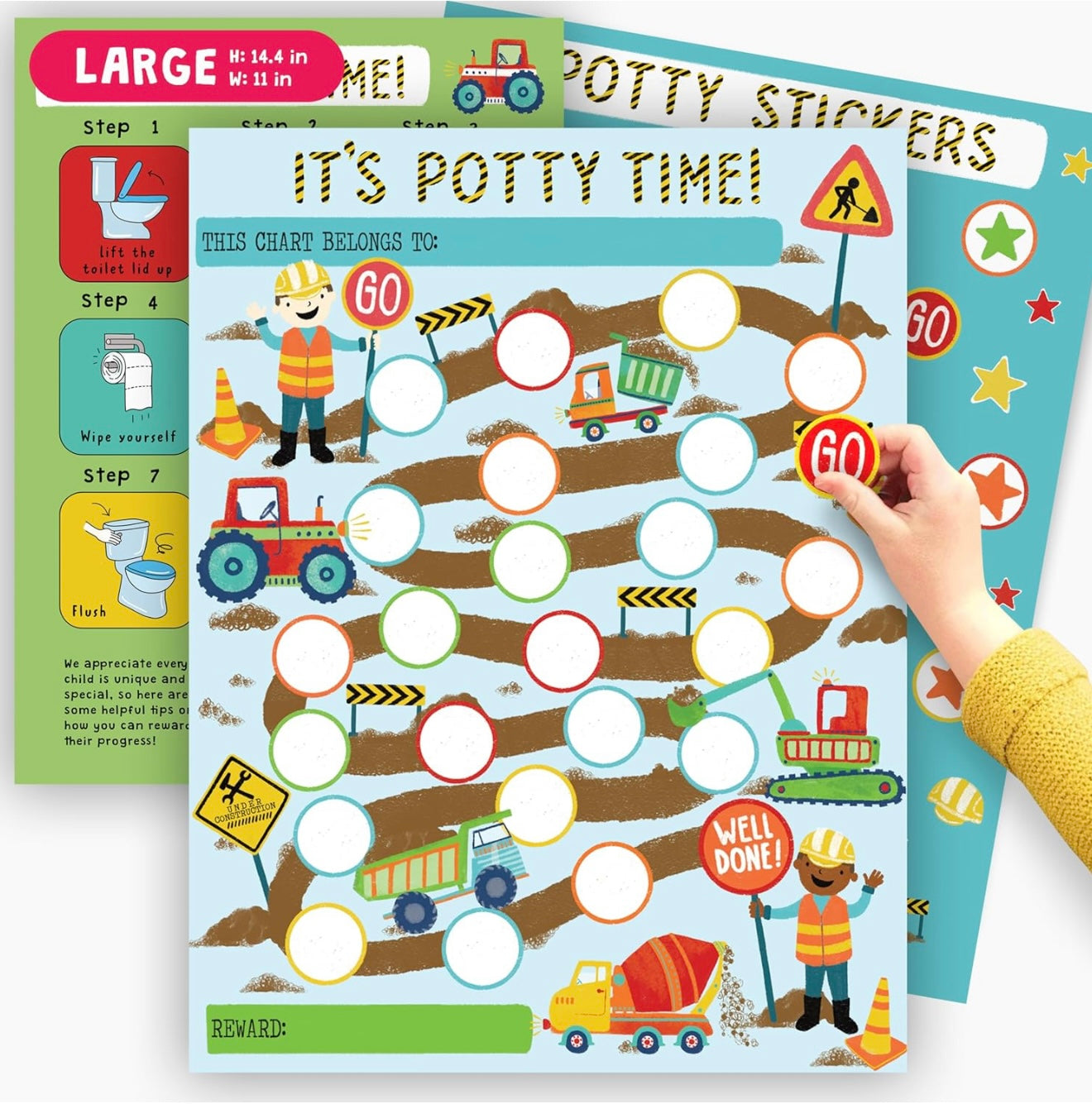 Tabla de calcomanías para entrenamiento para ir al bañ