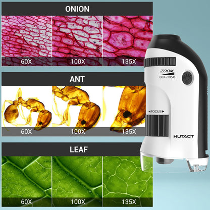 Mini microscopio con 5 portaobjetos preparados