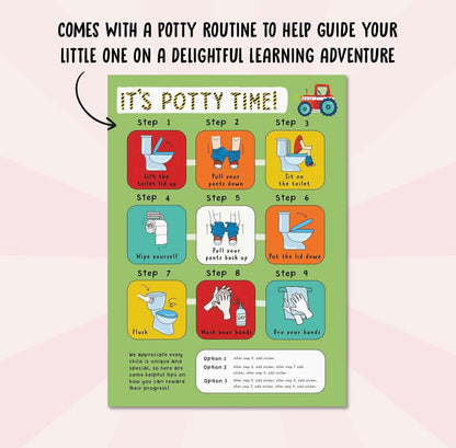 Tabla de calcomanías para entrenamiento para ir al bañ