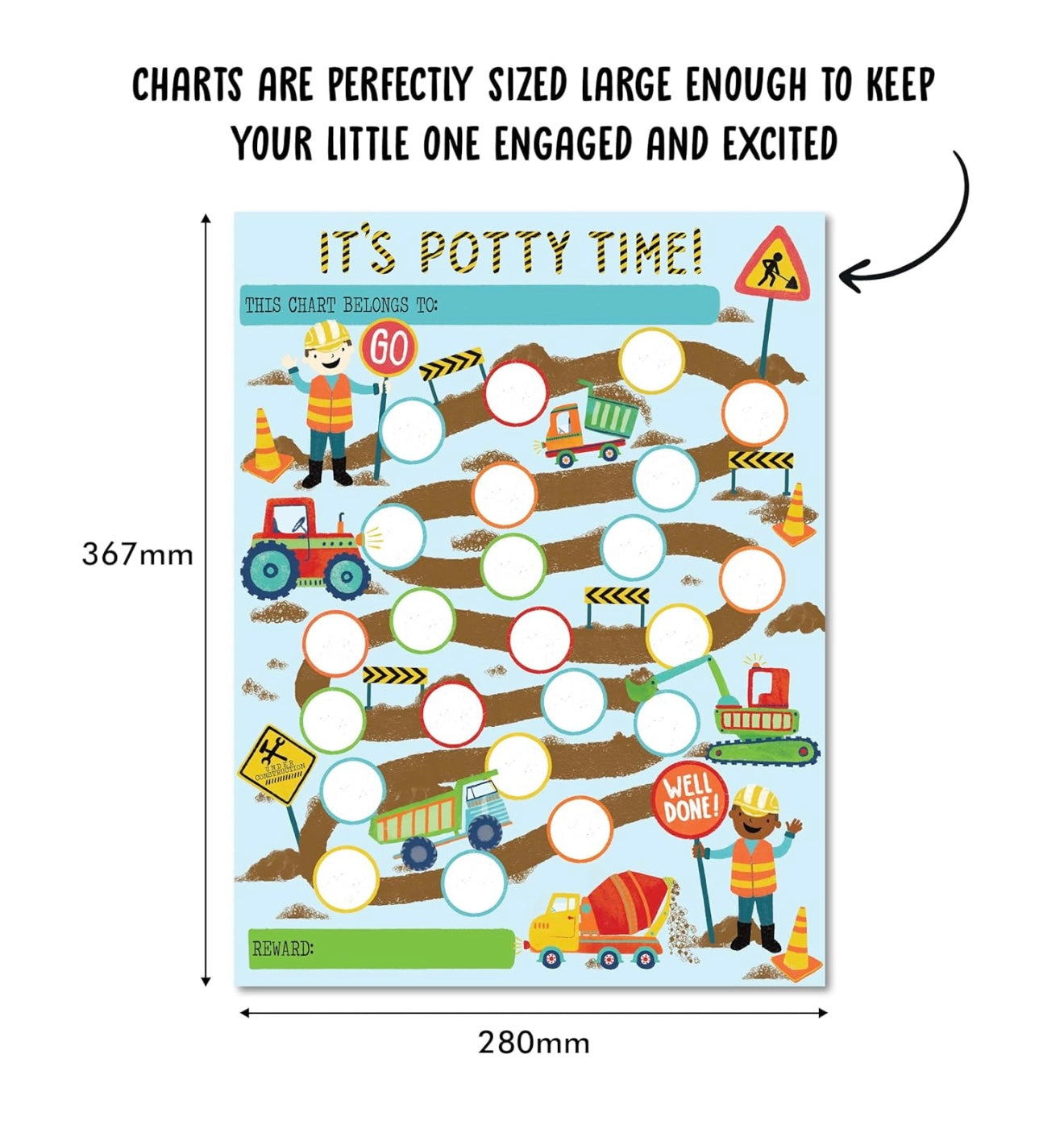Tabla de calcomanías para entrenamiento para ir al bañ
