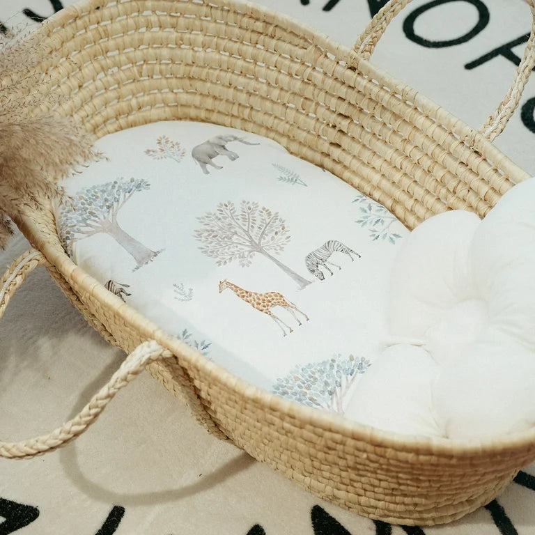 Gllquen Baby Juego de Sábanas para Moisés, Acogedora y Transpirable Sábana de Colchón para Bebés, 32 "x 16"