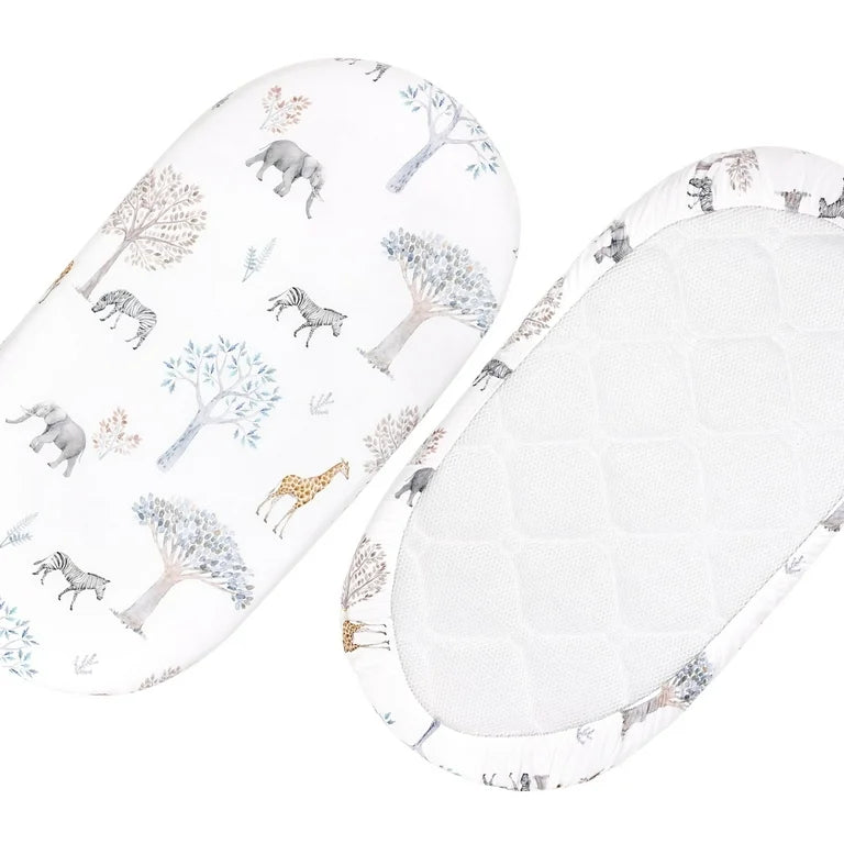 Gllquen Baby Juego de Sábanas para Moisés, Acogedora y Transpirable Sábana de Colchón para Bebés, 32 "x 16"