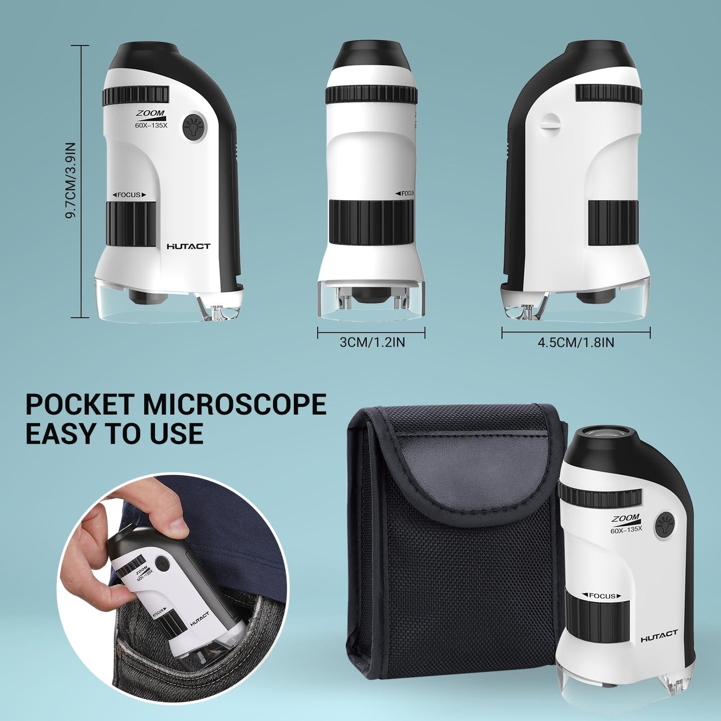 Mini microscopio con 5 portaobjetos preparados