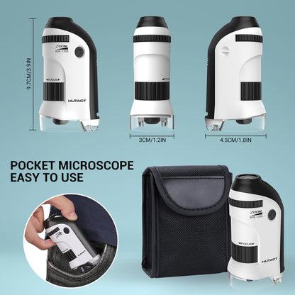 Mini microscopio con 5 portaobjetos preparados