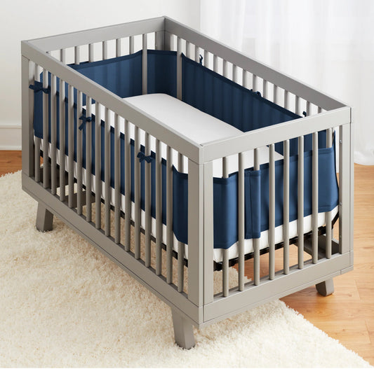 Breathable™ Mesh Liner for Full-Size Cribs, Classic 3mm Mesh, Navy
