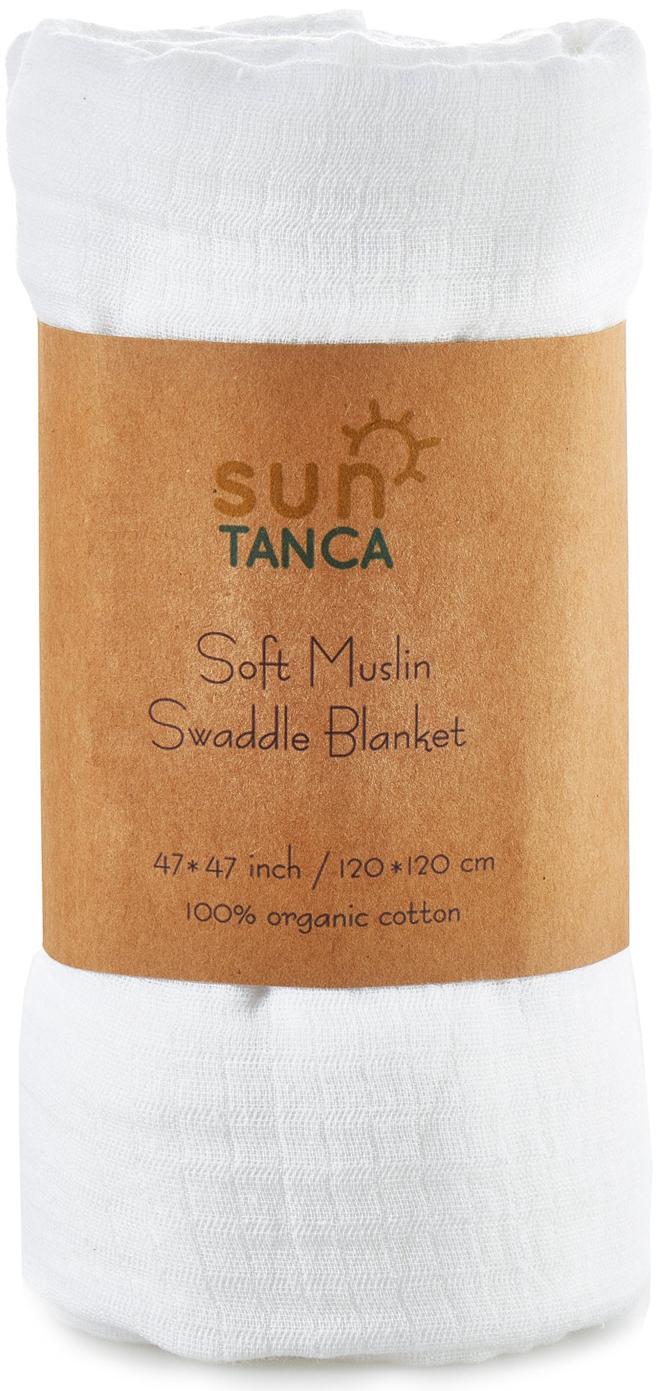 Manta de muselina para bebé blanca