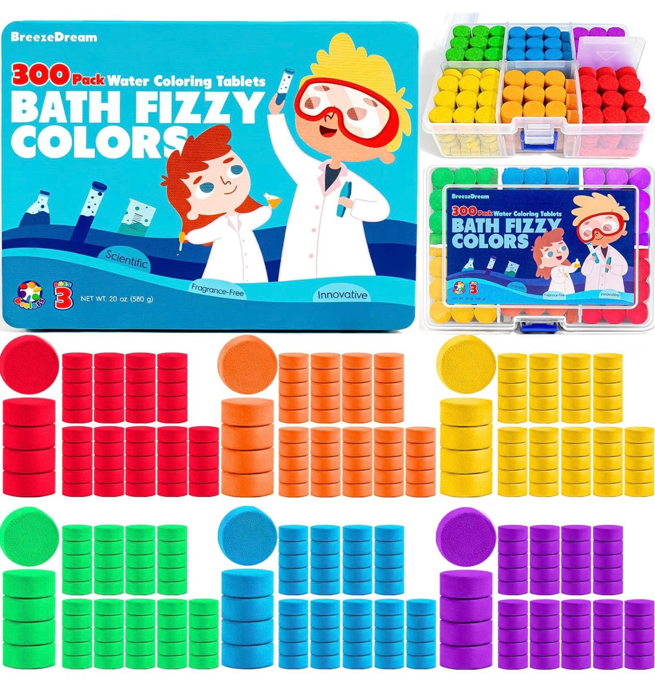 Pastillas de color para baño BreezeDream (paquete de 300)