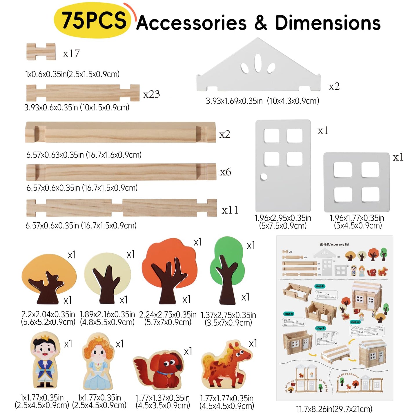 BESTAMTOY Juego de 75 piezas