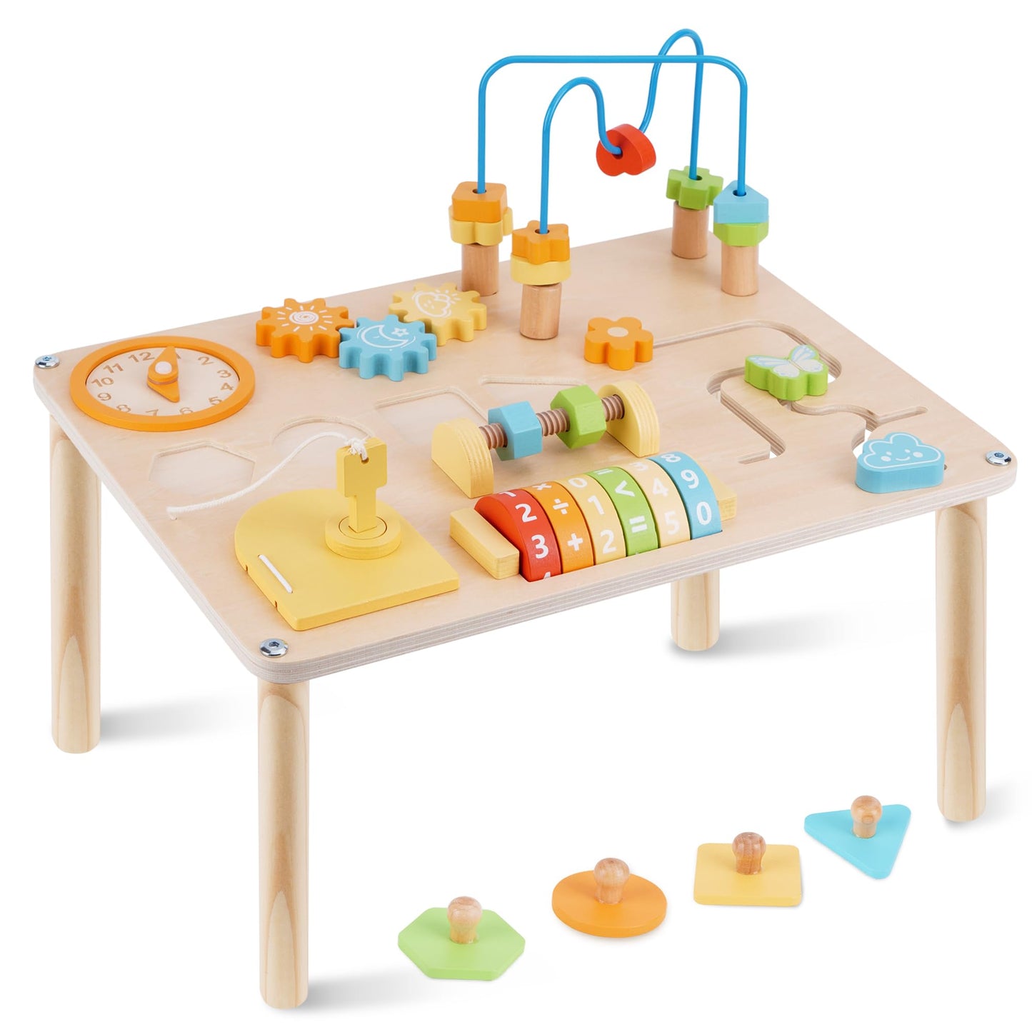 ATOYUS - Mesa de actividades para niños de 1 a 2 años, 8 en 1