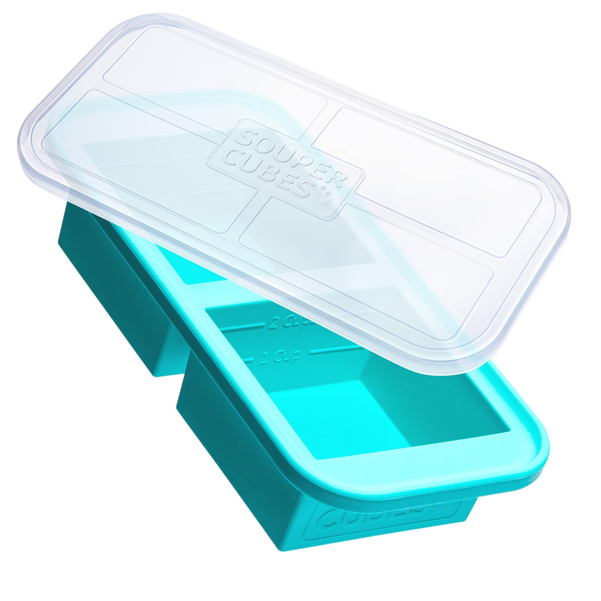 Souper Cubes Bandeja de silicona para congelador de 2 tazas con tapa