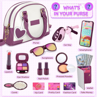 INNOCHEER Bolso de niñas pequeñas, bolso de juguete para niños con maquillaje de fantasía