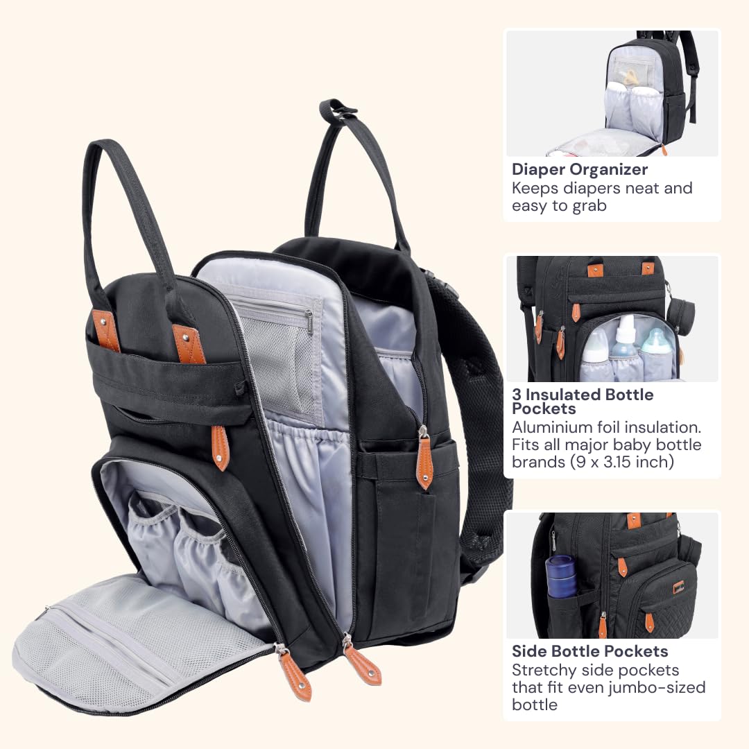 BabbleRoo Pañalera Mochila para pañales de bebé