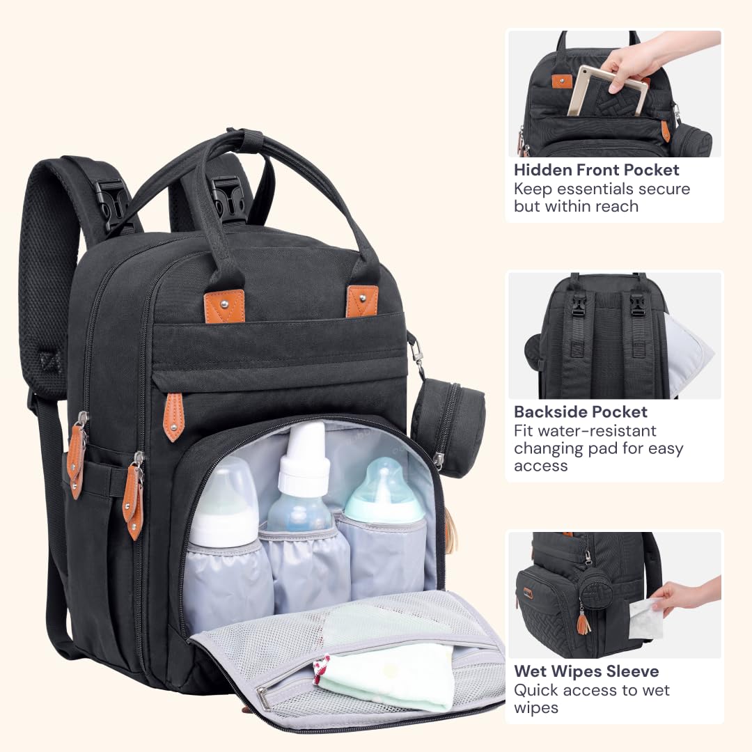 BabbleRoo Pañalera Mochila para pañales de bebé